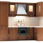 kitchen corner area with brown cabinets