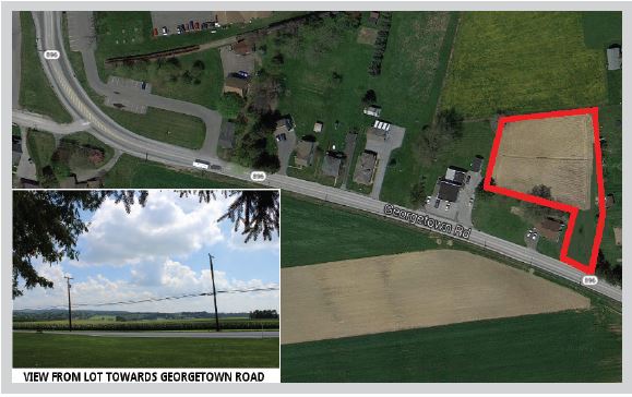 overhead view & outline of 1 Acre Country Lot on Georgetown Road, Strasburg Township