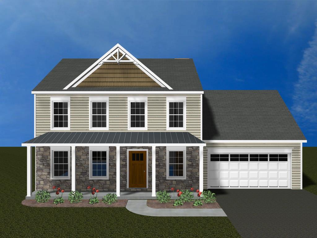 3D rendering of home built at 71 Clay School Road, Ephrata 