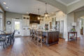 custom kitchen and island seating area