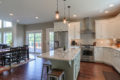 kitchen with island and dining area