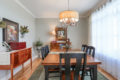 dining room with large window