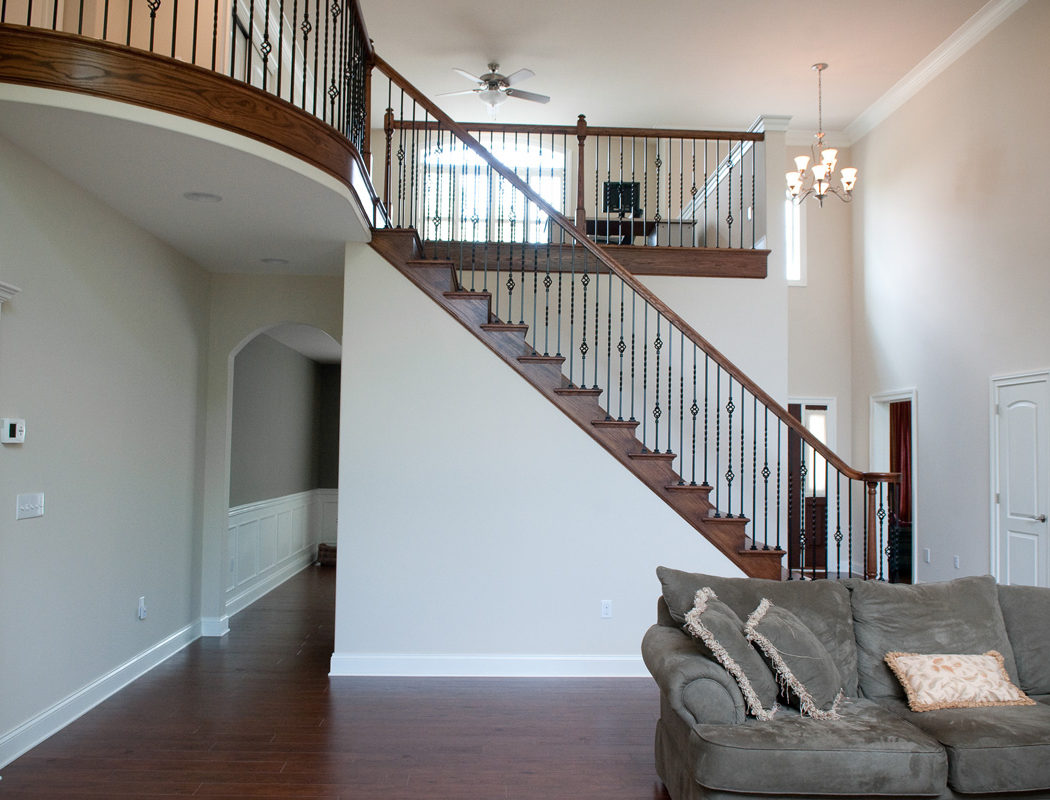 custom staircase in living room