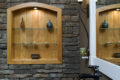 custom sink with stone wall work