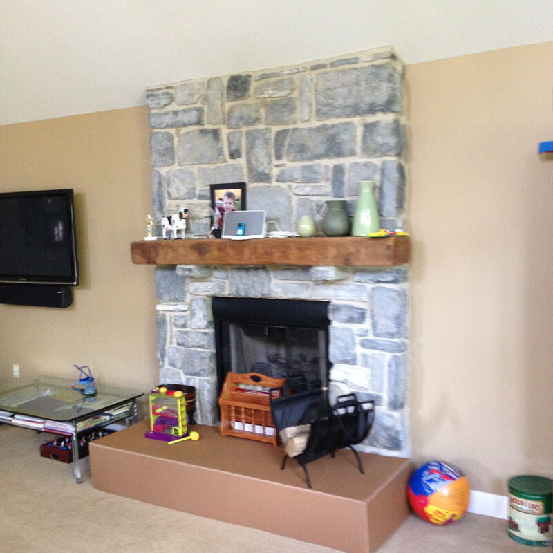 stone fireplace before