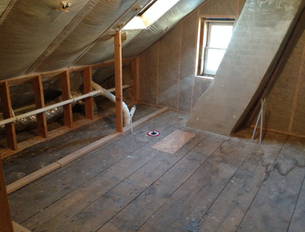 before photo of an attic