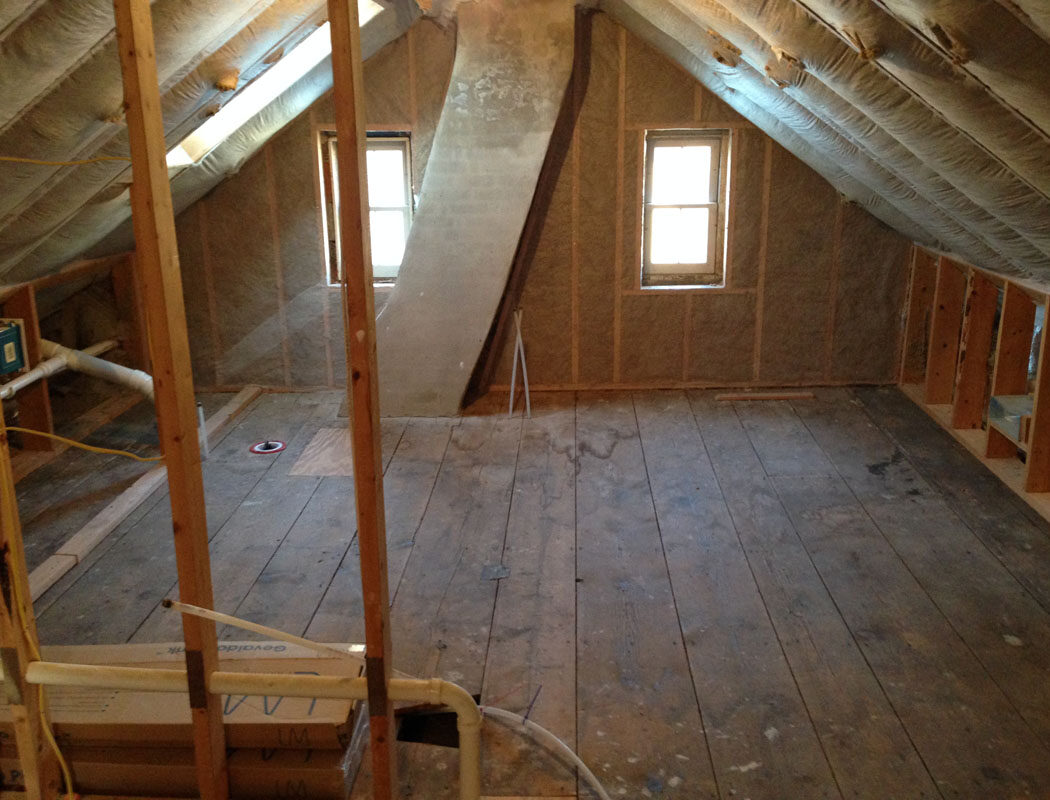 before photo of an attic