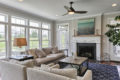 country farmhouse living room and fireplace