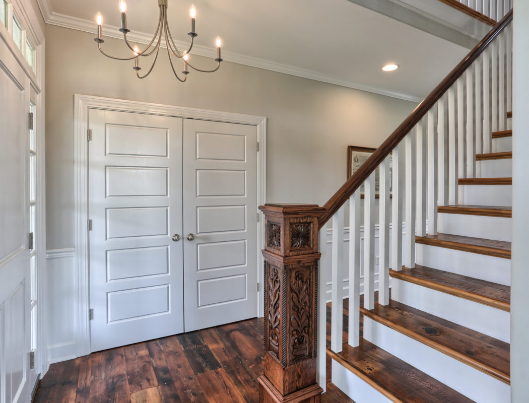country farmhouse staircase and closet
