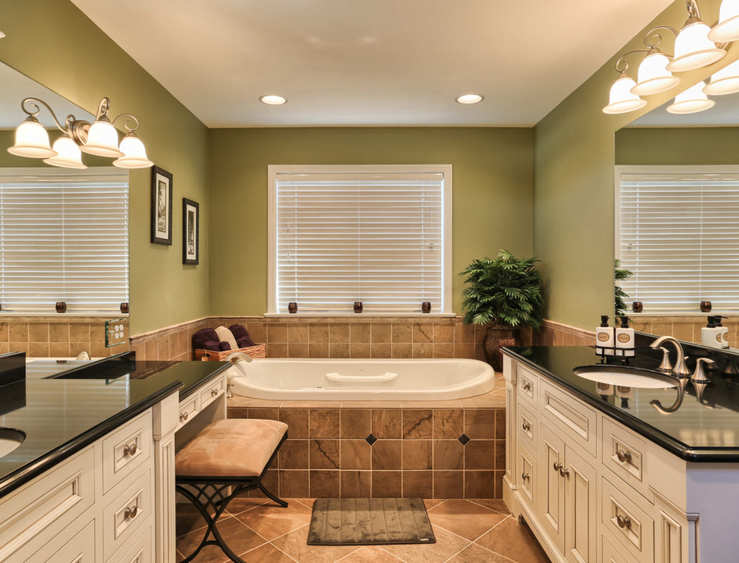 a new metzler bathroom with large tub