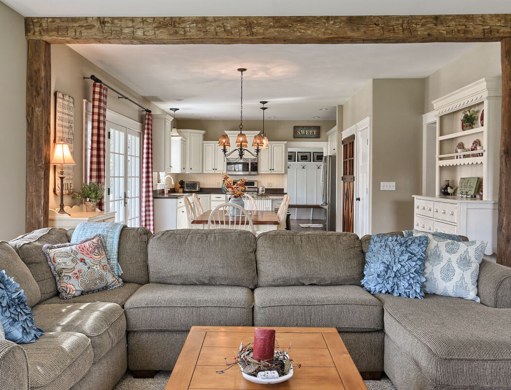 craftsman cottage living room kitchen