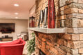 a stone shelf installed in a basement renovation