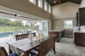 dining and kitchen area inside a pool house