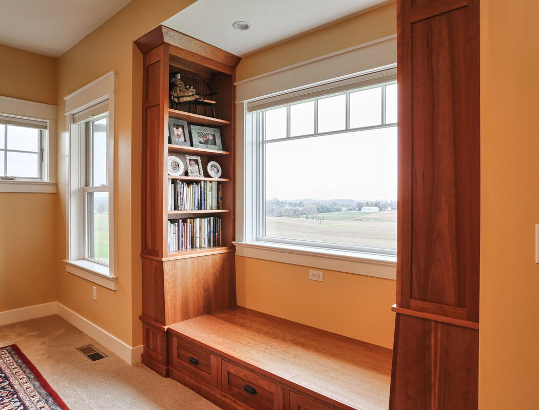 reading nook in the window area