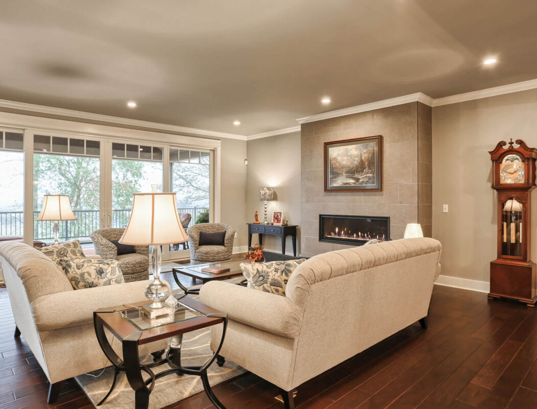 living room and fireplace area - Built by Metzler Home Builders