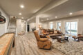 one story living finished basement