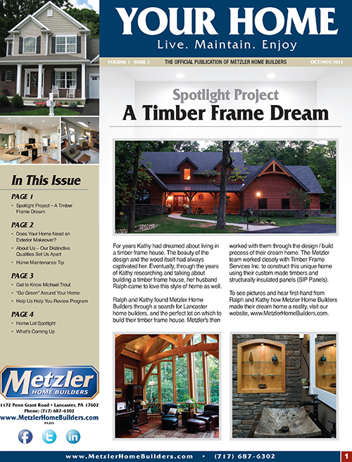 Metzler 'Your Home' Newsletter PDF cover for Volume 1 Issue 1