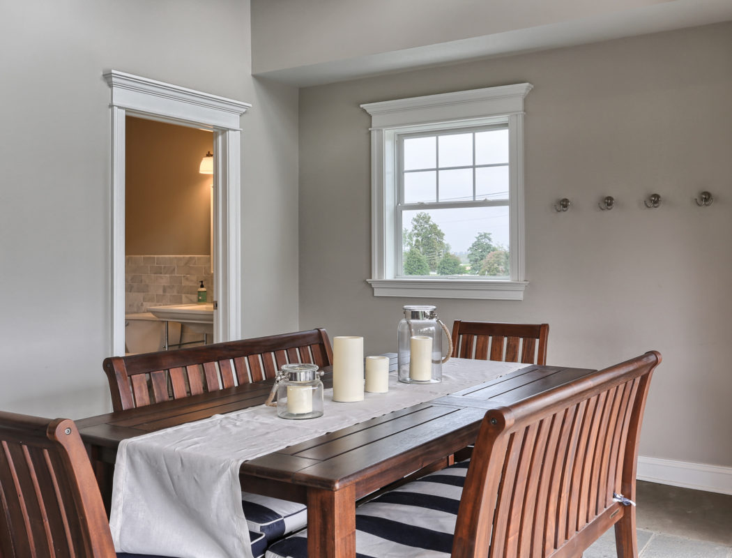 dining area of a pool house