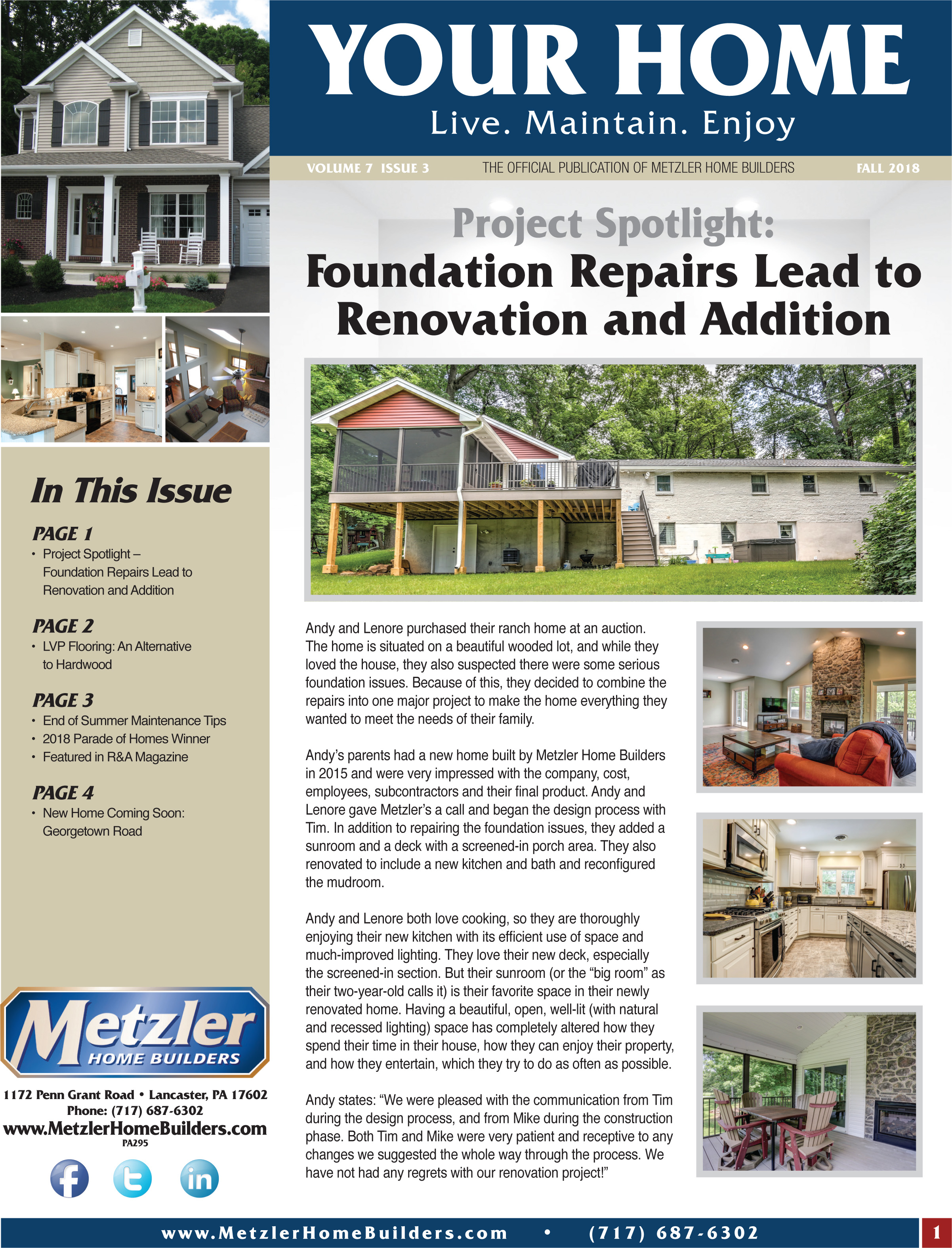 Metzler 'Your Home' Newsletter PDF cover for Volume 7 Issue 3