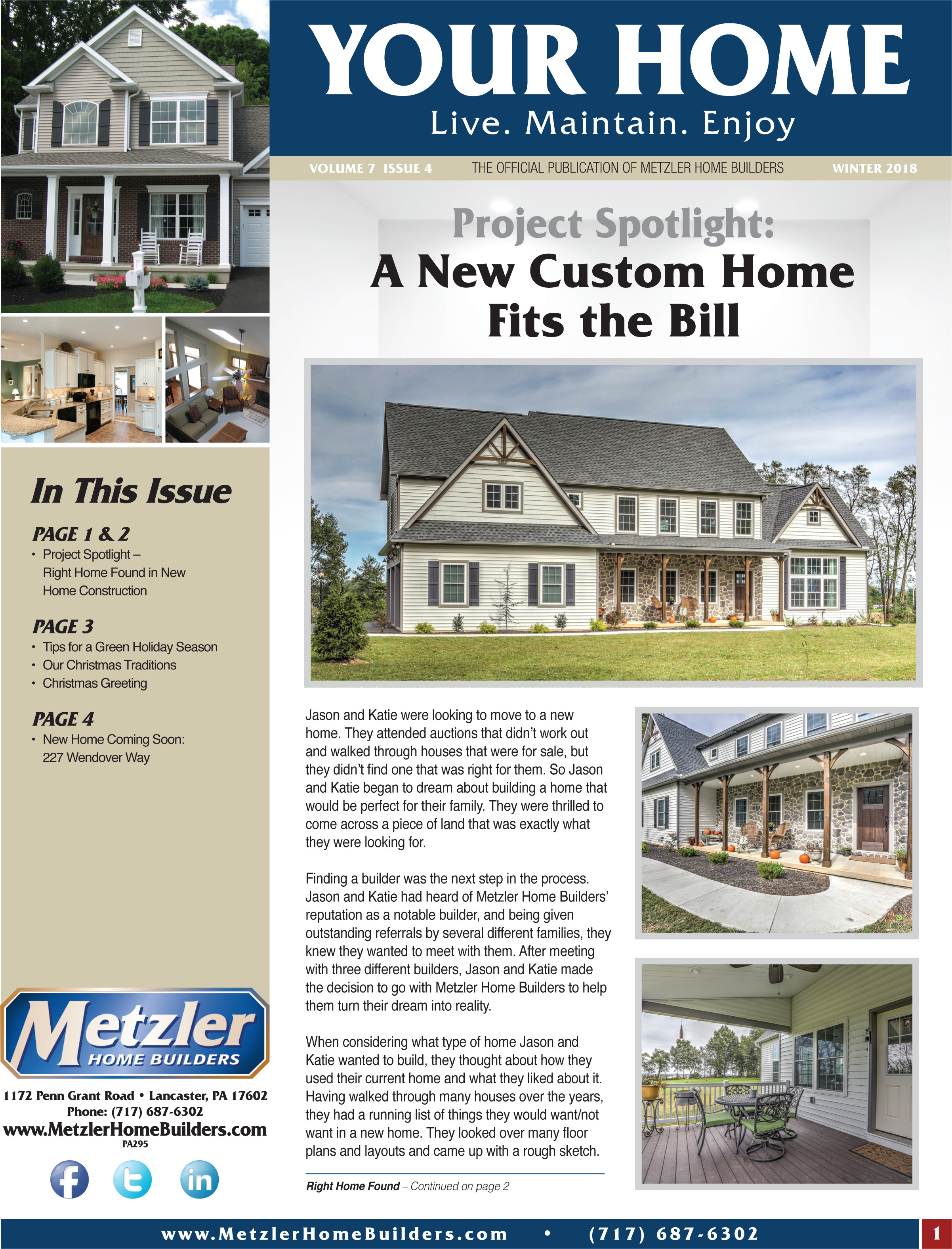 Metzler 'Your Home' Newsletter PDF cover for Volume 7 Issue 4