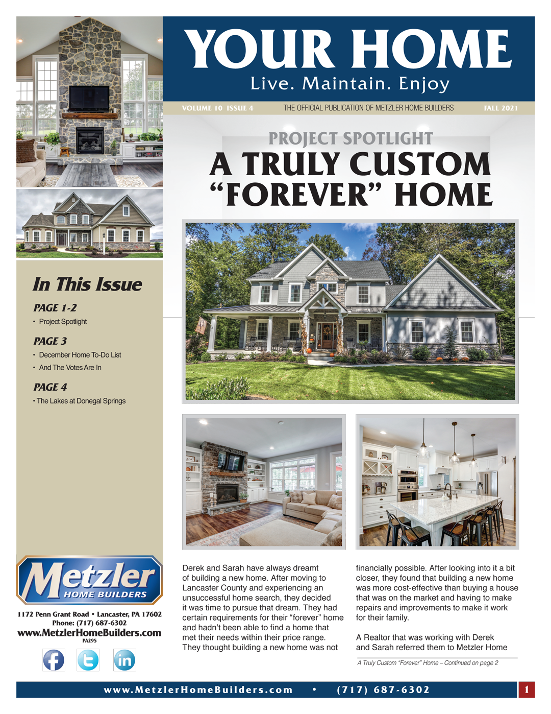 Metzler 'Your Home' Newsletter PDF cover for Autumn 2021