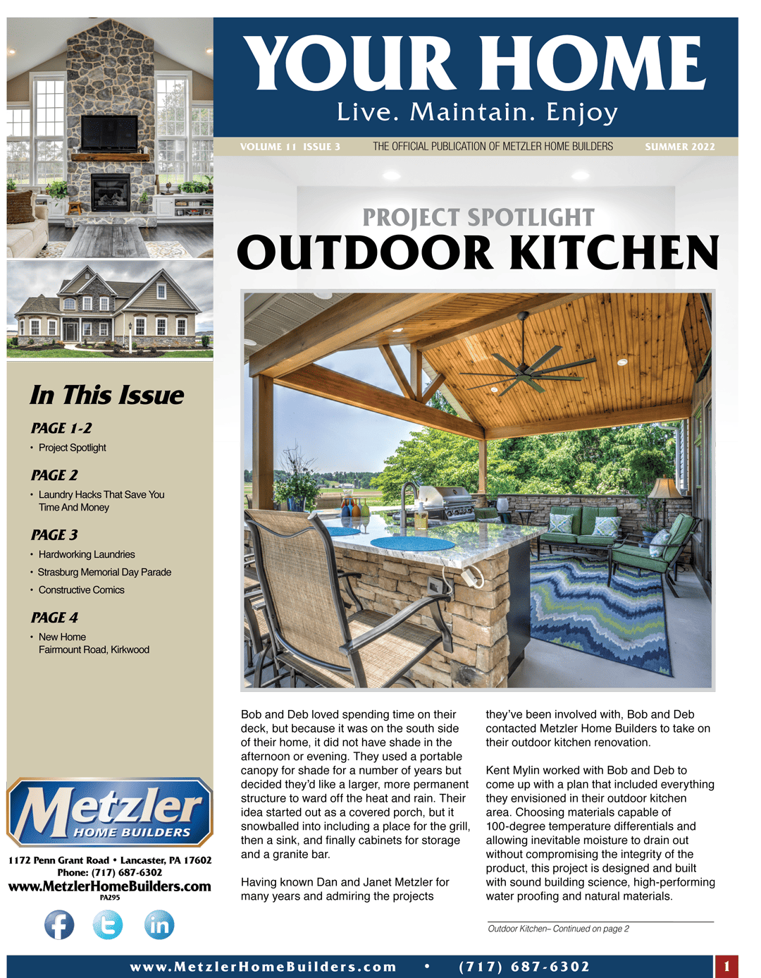 Metzler 'Your Home' Newsletter PDF cover for Summer 2022